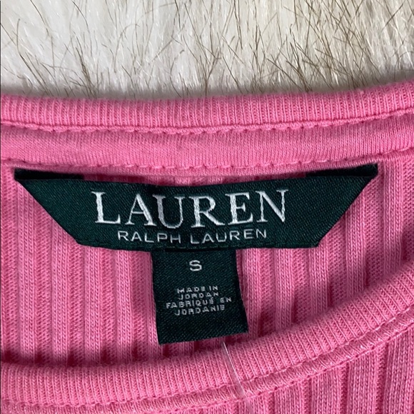 Lauren Ralph Lauren Pink Ribbed Tank, S, NWT - Picture 6 of 8